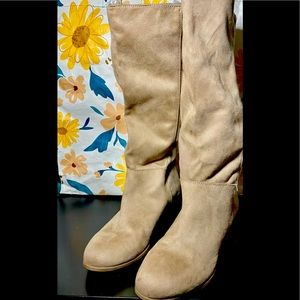 Faux Suede beige boots. New Light weight boots.